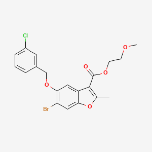 2-Methoxyethyl 6-bromo-5-((3-chlorobenzyl)oxy)-2-methylbenzofuran-3-carboxylate