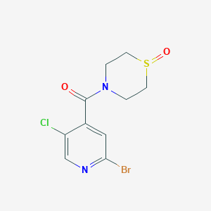molecular formula C10H10BrClN2O2S B2560710 4-(2-Bromo-5-chloropyridine-4-carbonyl)-1lambda4-thiomorpholin-1-one CAS No. 1808381-91-0