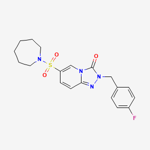 molecular formula C19H21FN4O3S B2560711 6-(azepan-1-ylsulfonyl)-2-(4-fluorobenzyl)-[1,2,4]triazolo[4,3-a]pyridin-3(2H)-one CAS No. 1251678-01-9