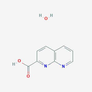 molecular formula C9H8N2O3 B2560714 1,8-Naphthyridine-2-carboxylic acid monohydrate CAS No. 1189993-99-4; 215523-34-5