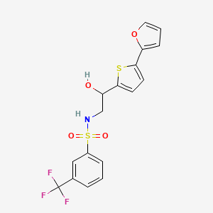 N-{2-[5-(furan-2-yl)thiophen-2-yl]-2-hydroxyethyl}-3-(trifluoromethyl)benzene-1-sulfonamide