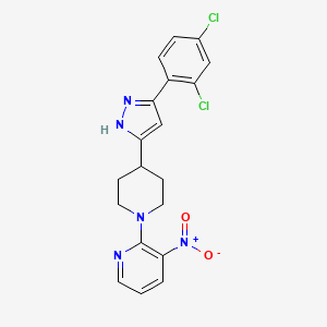 4-[5-(2,4-dichlorophenyl)-1H-pyrazol-3-yl]-1-(3-nitro-2-pyridinyl)piperidine