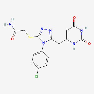 2-[[4-(4-chlorophenyl)-5-[(2,4-dioxo-1H-pyrimidin-6-yl)methyl]-1,2,4-triazol-3-yl]sulfanyl]acetamide