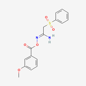 N'-[(3-methoxybenzoyl)oxy]-2-(phenylsulfonyl)ethanimidamide