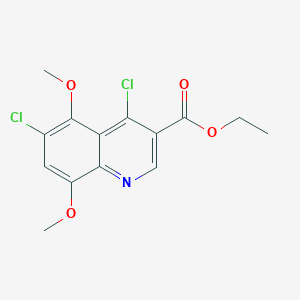 molecular formula C14H13Cl2NO4 B2560754 Ethyl 4,6-dichloro-5,8-dimethoxyquinoline-3-carboxylate CAS No. 1040012-36-9