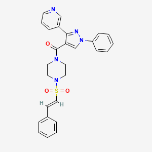 [4-[(E)-2-phenylethenyl]sulfonylpiperazin-1-yl]-(1-phenyl-3-pyridin-3-ylpyrazol-4-yl)methanone
