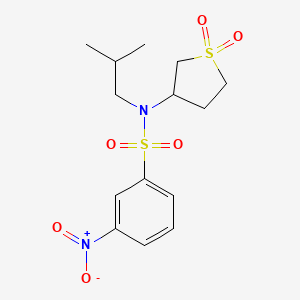 molecular formula C14H20N2O6S2 B2560760 N-(1,1-dioxidotetrahydrothiophen-3-yl)-N-isobutyl-3-nitrobenzenesulfonamide CAS No. 874787-96-9
