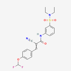 2-cyano-N-[3-(diethylsulfamoyl)phenyl]-3-[4-(difluoromethoxy)phenyl]prop-2-enamide