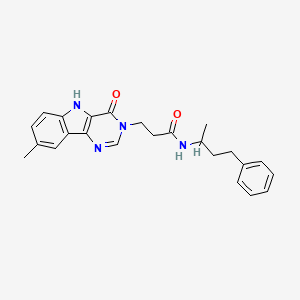 molecular formula C24H26N4O2 B2560767 3-{8-methyl-4-oxo-3H,4H,5H-pyrimido[5,4-b]indol-3-yl}-N-(4-phenylbutan-2-yl)propanamide CAS No. 1105247-26-4