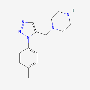 molecular formula C14H19N5 B2560775 1-{[1-(4-methylphenyl)-1H-1,2,3-triazol-5-yl]methyl}piperazine CAS No. 1338667-80-3