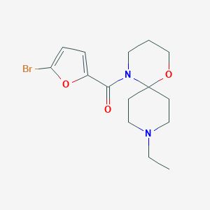 molecular formula C15H21BrN2O3 B256078 5-(5-Bromo-2-furoyl)-9-ethyl-1-oxa-5,9-diazaspiro[5.5]undecane 