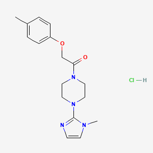 molecular formula C17H23ClN4O2 B2560788 1-(4-(1-methyl-1H-imidazol-2-yl)piperazin-1-yl)-2-(p-tolyloxy)ethanone hydrochloride CAS No. 1331143-70-4