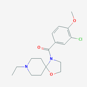 molecular formula C17H23ClN2O3 B256079 4-(3-Chloro-4-methoxybenzoyl)-8-ethyl-1-oxa-4,8-diazaspiro[4.5]decane 