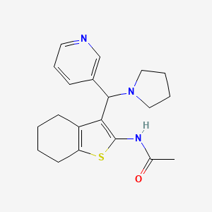 N-(3-(pyridin-3-yl(pyrrolidin-1-yl)methyl)-4,5,6,7-tetrahydrobenzo[b]thiophen-2-yl)acetamide