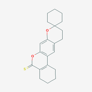molecular formula C21H24O2S B2560798 1,2,3,4,10,11-hexahydro-5H-spiro[benzo[c]pyrano[3,2-g]chromene-9,1'-cyclohexane]-5-thione CAS No. 919748-91-7