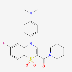 molecular formula C22H24FN3O3S B2560801 2-(2,3-二甲基苯氧基)-N-(1-乙基-6-氧代-5-哌啶-1-基-1,6-二氢吡哒嗪-4-基)乙酰胺 CAS No. 1251699-12-3