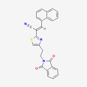 molecular formula C26H17N3O2S B2560802 (2E)-2-{4-[2-(1,3-dioxo-2,3-dihydro-1H-isoindol-2-yl)ethyl]-1,3-thiazol-2-yl}-3-(naphthalen-1-yl)prop-2-enenitrile CAS No. 866051-09-4