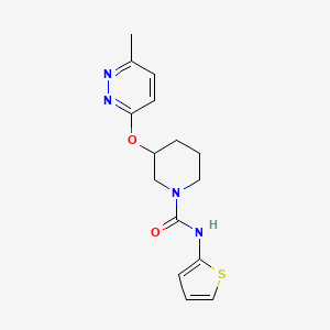 molecular formula C15H18N4O2S B2560803 3-((6-methylpyridazin-3-yl)oxy)-N-(thiophen-2-yl)piperidine-1-carboxamide CAS No. 2034251-45-9