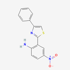 molecular formula C15H11N3O2S B2560805 2-(2-Amino-5-nitrophenyl)-4-phenylthiazole CAS No. 41450-34-4