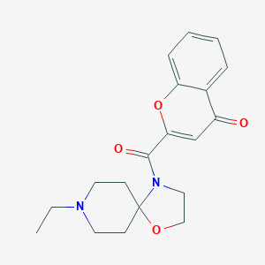 molecular formula C19H22N2O4 B256081 2-[(8-ethyl-1-oxa-4,8-diazaspiro[4.5]dec-4-yl)carbonyl]-4H-chromen-4-one 