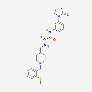 N1-((1-(2-(methylthio)benzyl)piperidin-4-yl)methyl)-N2-(3-(2-oxopyrrolidin-1-yl)phenyl)oxalamide