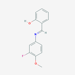 molecular formula C14H12FNO2 B2560813 2-{(E)-[(3-fluoro-4-methoxyphenyl)imino]methyl}phenol CAS No. 1232825-06-7