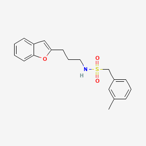 molecular formula C19H21NO3S B2560815 N-(3-(苯并呋喃-2-基)丙基)-1-(间甲苯基)甲磺酰胺 CAS No. 2034379-77-4