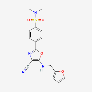 4-(4-cyano-5-((furan-2-ylmethyl)amino)oxazol-2-yl)-N,N-dimethylbenzenesulfonamide