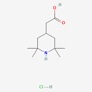 molecular formula C11H22ClNO2 B2560830 (2,2,6,6-Tetramethyl-4-piperidinyl)acetic acid hydrochloride CAS No. 52598-90-0