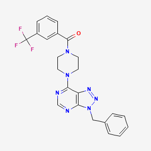 (4-(3-benzyl-3H-[1,2,3]triazolo[4,5-d]pyrimidin-7-yl)piperazin-1-yl)(3-(trifluoromethyl)phenyl)methanone