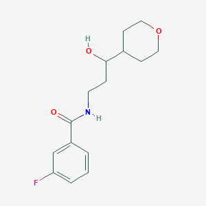 molecular formula C15H20FNO3 B2560843 3-fluoro-N-(3-hydroxy-3-(tetrahydro-2H-pyran-4-yl)propyl)benzamide CAS No. 2034403-27-3