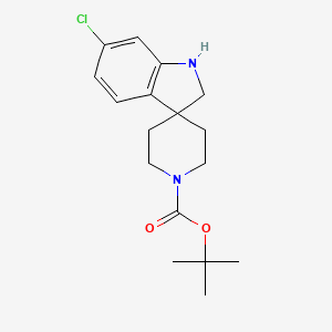 molecular formula C17H23ClN2O2 B2560847 tert-Butyl 6-chlorospiro[indoline-3,4'-piperidine]-1'-carboxylate CAS No. 1093956-90-1