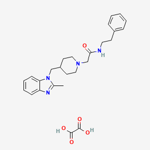 molecular formula C26H32N4O5 B2560851 2-(4-((2-methyl-1H-benzo[d]imidazol-1-yl)methyl)piperidin-1-yl)-N-phenethylacetamide oxalate CAS No. 1351602-37-3