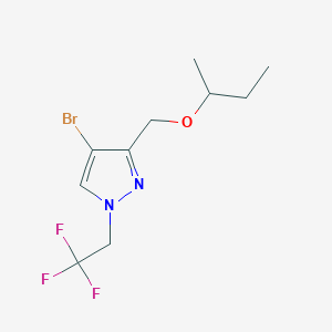 molecular formula C10H14BrF3N2O B2560853 4-bromo-3-(sec-butoxymethyl)-1-(2,2,2-trifluoroethyl)-1H-pyrazole CAS No. 1856054-52-8