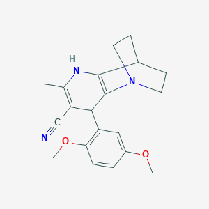 molecular formula C20H23N3O2 B2560854 3-(2,5-二甲氧基苯基)-5-甲基-1,6-二氮杂三环[6.2.2.0^{2,7}]十二-2(7),4-二烯-4-腈 CAS No. 860644-72-0