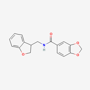 N-[(2,3-dihydro-1-benzofuran-3-yl)methyl]-2H-1,3-benzodioxole-5-carboxamide