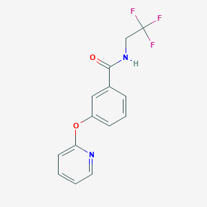 molecular formula C14H11F3N2O2 B2560868 3-(pyridin-2-yloxy)-N-(2,2,2-trifluoroethyl)benzamide CAS No. 1797981-39-5