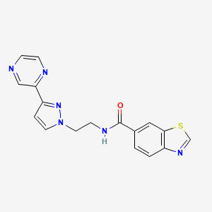 N-(2-(3-(pyrazin-2-yl)-1H-pyrazol-1-yl)ethyl)benzo[d]thiazole-6-carboxamide