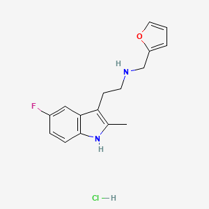 molecular formula C16H18ClFN2O B2560872 2-(5-氟-2-甲基-1H-吲哚-3-基)-N-(呋喃-2-基甲基)乙胺盐酸盐 CAS No. 1351646-99-5