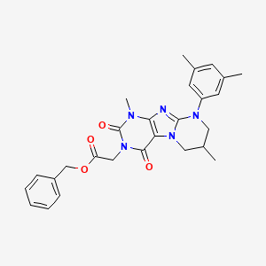 molecular formula C27H29N5O4 B2560878 2-[9-(3,5-二甲苯基)-1,7-二甲基-2,4-二氧代-7,8-二氢-6H-嘌呤[7,8-a]嘧啶-3-基]乙酸苄酯 CAS No. 844854-59-7
