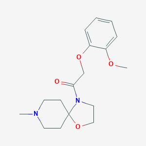 molecular formula C17H24N2O4 B256088 2-(2-Methoxyphenoxy)-1-(8-methyl-1-oxa-4,8-diazaspiro[4.5]dec-4-yl)ethanone 