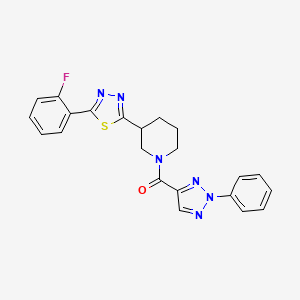 (3-(5-(2-fluorophenyl)-1,3,4-thiadiazol-2-yl)piperidin-1-yl)(2-phenyl-2H-1,2,3-triazol-4-yl)methanone
