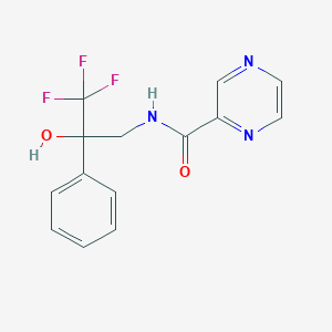 molecular formula C14H12F3N3O2 B2560884 N-(3,3,3-trifluoro-2-hydroxy-2-phenylpropyl)pyrazine-2-carboxamide CAS No. 1351598-03-2