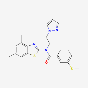 N-(2-(1H-pyrazol-1-yl)ethyl)-N-(4,6-dimethylbenzo[d]thiazol-2-yl)-3-(methylthio)benzamide