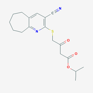 propan-2-yl 4-[(3-cyano-6,7,8,9-tetrahydro-5H-cyclohepta[b]pyridin-2-yl)sulfanyl]-3-oxobutanoate