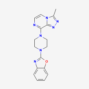molecular formula C17H17N7O B2560893 2-[4-(3-Methyl-[1,2,4]triazolo[4,3-a]pyrazin-8-yl)piperazin-1-yl]-1,3-benzoxazole CAS No. 2415509-52-1