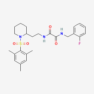 N1-(2-fluorobenzyl)-N2-(2-(1-(mesitylsulfonyl)piperidin-2-yl)ethyl)oxalamide