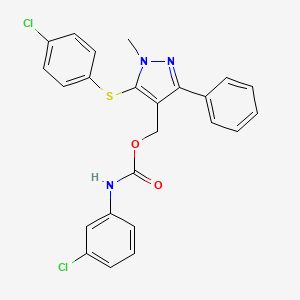 {5-[(4-chlorophenyl)sulfanyl]-1-methyl-3-phenyl-1H-pyrazol-4-yl}methyl N-(3-chlorophenyl)carbamate