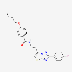 4-butoxy-N-(2-(2-(4-fluorophenyl)thiazolo[3,2-b][1,2,4]triazol-6-yl)ethyl)benzamide