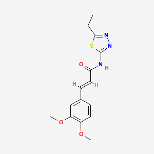 molecular formula C15H17N3O3S B2560918 (E)-3-(3,4-二甲氧基苯基)-N-(5-乙基-1,3,4-噻二唑-2-基)丙烯酰胺 CAS No. 463337-27-1